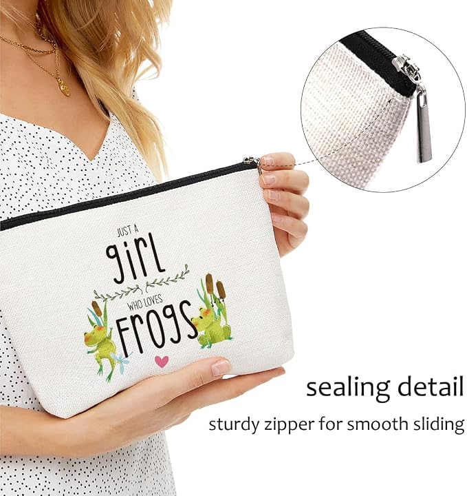 Blue Leaves Frog Makeup Bag Cosmetic Bag