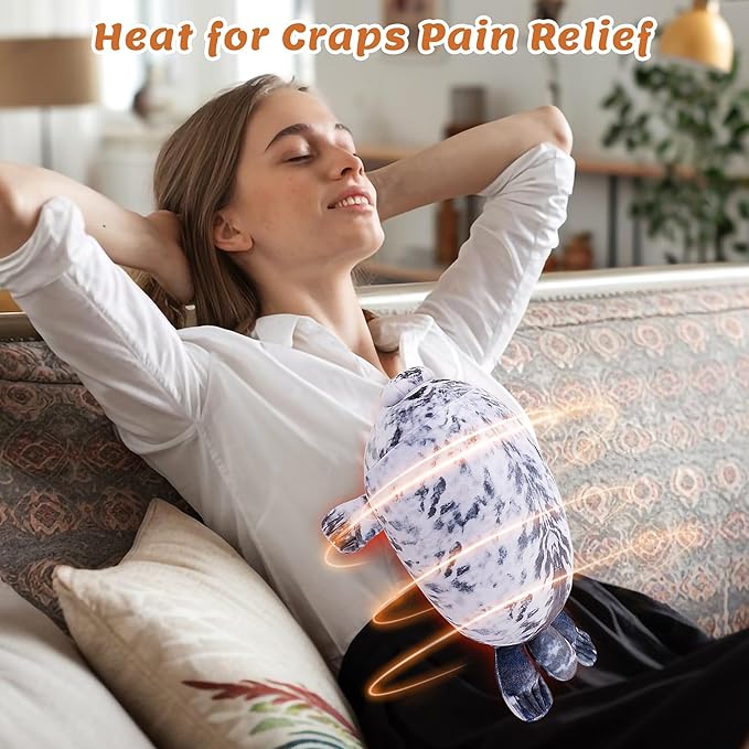 1.5lb Seal Stuffed Animals Plush Microwavable Heating Pad-15'' Seal Heating Pads for Cramps &Period Pain Relief, Heatable & Coolable Stuffed Animals Bedtime Birthday Gift for Women Kids