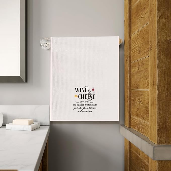 Kitchen Towels - Waffle Decorative Bathroom & Kitchen Towels, Wine Lovers Gifts, 16 x 24 Inches