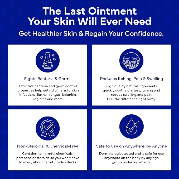 emuaid Ointment for Eczema and Psoriasis Relief, Reduces Itching, Pain, Swelling, Regular Strength Treatment for 100+ Skin Conditions, Steroid and Chemical-Free, Suitable for All Ages, 0.5oz