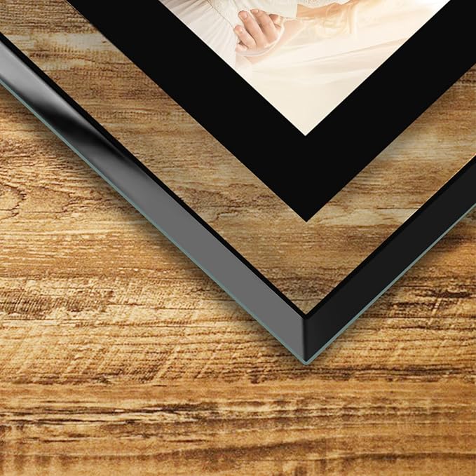 4x6 Picture Frames Black - Set of 2, HD Real Glass 4 by 6 Photo Frame for Tabletop Display, Wedding Birthday Christmas Day Gifts (4 x 6, Black)