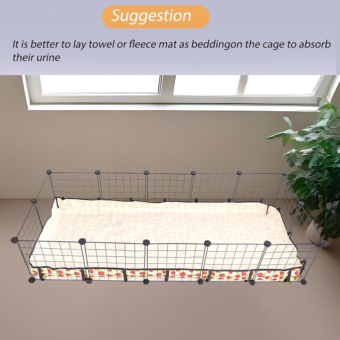 Guinea Pig Cage Liner，Washable Waterproof Oxford Cloth Cage Liners for Small Animals,Hamster Chinchilla Hedgehog Rabbit and Other Small Animals Not Include Cage(24x60 inches)