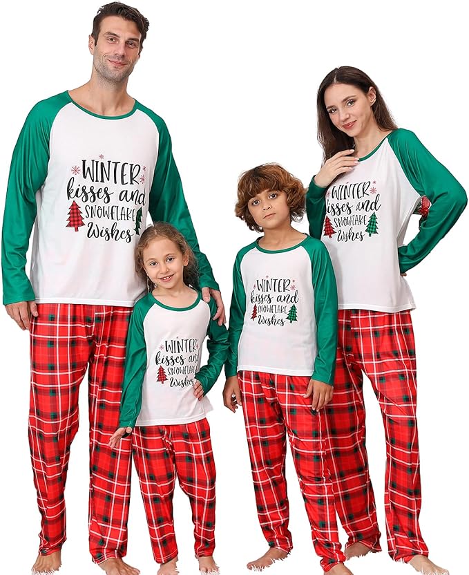 Matching Family Christmas Pajamas Sets, Holiday PJs with Top and Pants, Cute 2 Piece Sleepwear for Couples/Women/Men