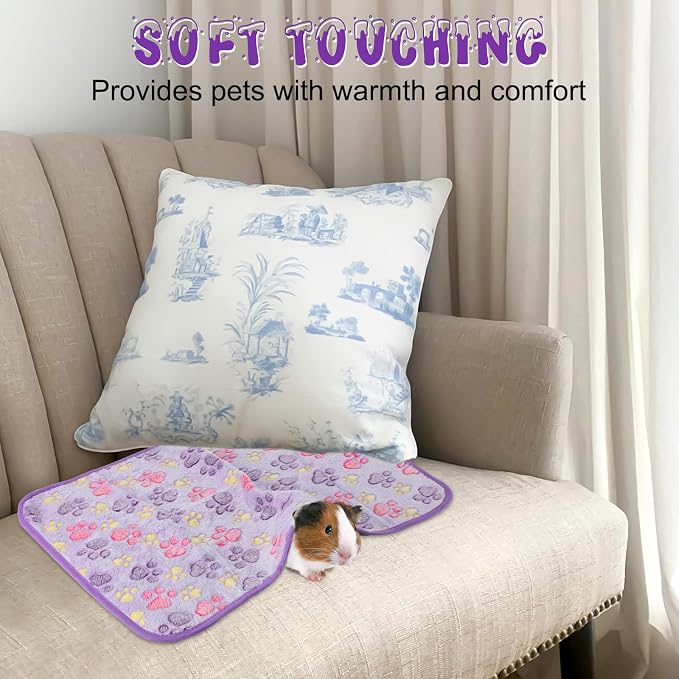 YUEPET Guinea Pig Blankets 3 Pack, Waterproof-Backed Fleece Liners, S | Guinea Pig Fleece Cage Liners, Waterproof Backing, Washable mats, Soft Fleece Surface, 23 x 16 in