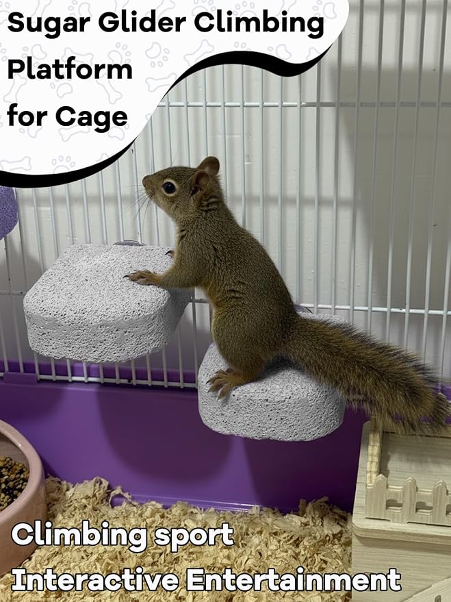Lava Ledges for Rats 6 Pack Hamster Climbing Ledge Platform Pumice Ledge Shelf Pet Chewing Grinding Toys Small Animals Cage Accessories for Mouse Guinea Pig Gerbil Gray