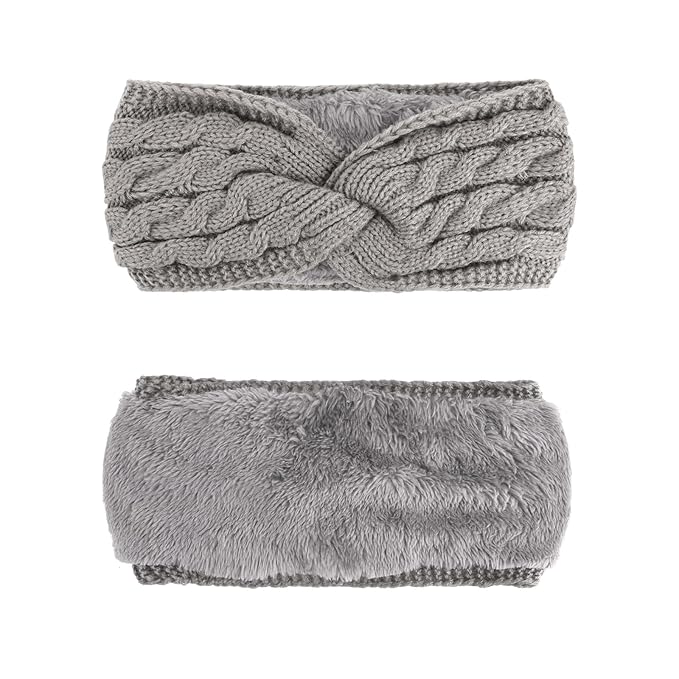 4 Pack Winter Headbands for Women Knitted Headbands for Women Knit HairBands, Fleece-Lined Winter Headwear for Warmth & Style, Ear Warmers Daily Wear & Outdoor Activities and Chrismas Gifts