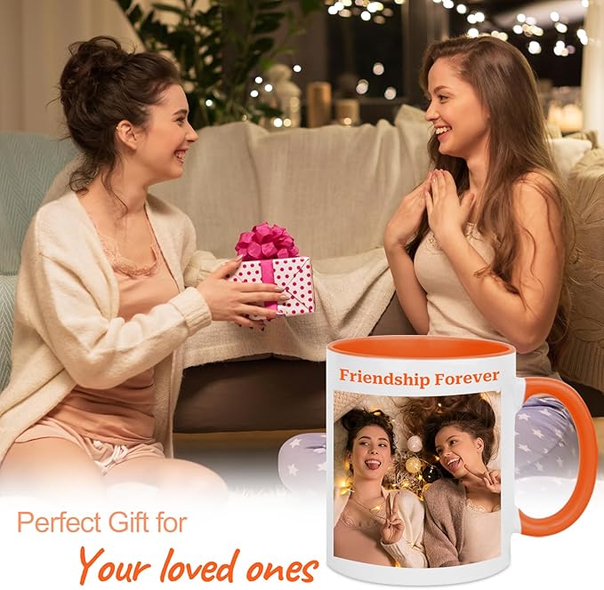 Custom Coffee Mug Personalized with Pictures Text on Both Sides, 11 oz Ceramic Photo Mug Wholesale Personalized Gifts for Women Men, Customized Photo Gifts for Birthday Anniversary
