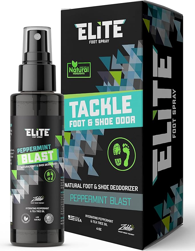 Elite Sportz Shoe Deodorizer - 4 oz Foot Spray and Shoe Odor Eliminator - No More Smelly Shoes or Stinky Feet with our Peppermint Shoe Freshener - Small Gift for Men & Women