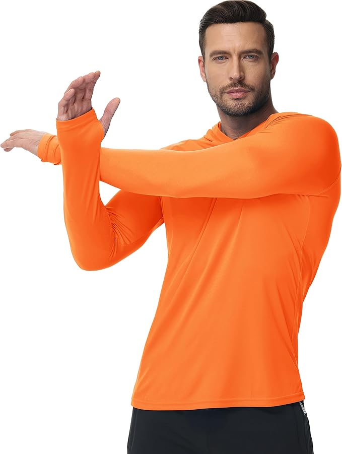 Boladeci Men's UPF 50+ Sun Protection Lightweight Hoodie Shirts Long Sleeve Fishing Shirt SPF UV Hiking Swim