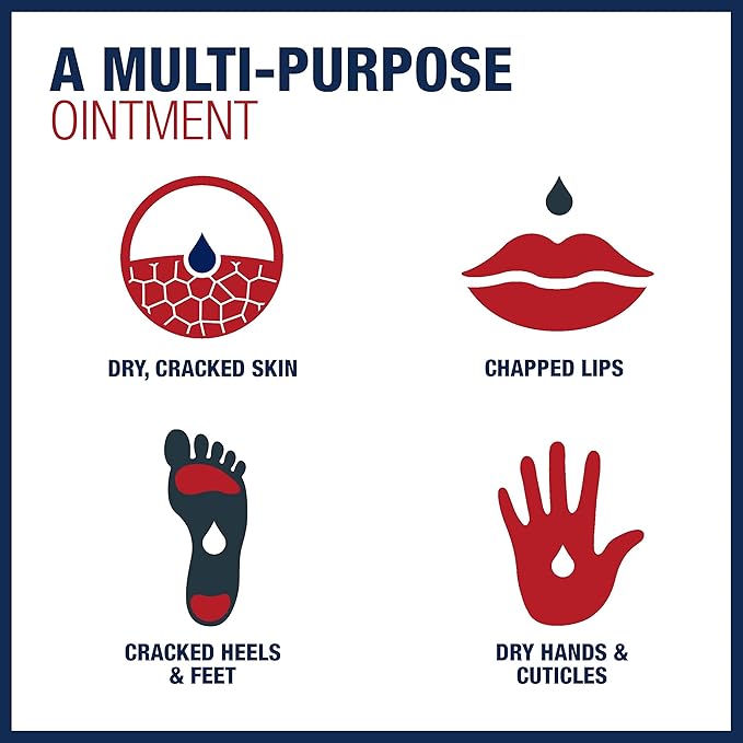 Aquaphor Healing Ointment - Skin Protectant for Dry Cracked Skin - Hands, Heels, Elbows - 2.8 oz Jar (Pack of 3)