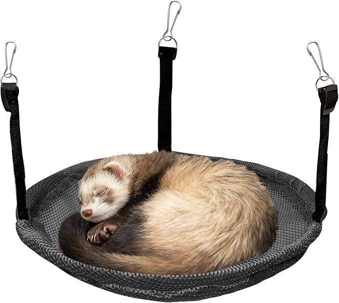 Round Ferret Bed Hammock12 Inch, Breathable Mesh Hanging Bed for all Ferret Nation/Midwest Cages, Cozy Donut Cuddle Pod for Sleeping ,Perfect Round Shape for Natural Sleep