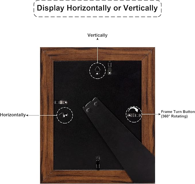 8x10 Picture Frame Display Double 4X6 Picture Frame Collage,Multi Photo Frame with Mat,Plexiglass,Wall or Tabletop Decor,Carbonized Brown Wood Grain
