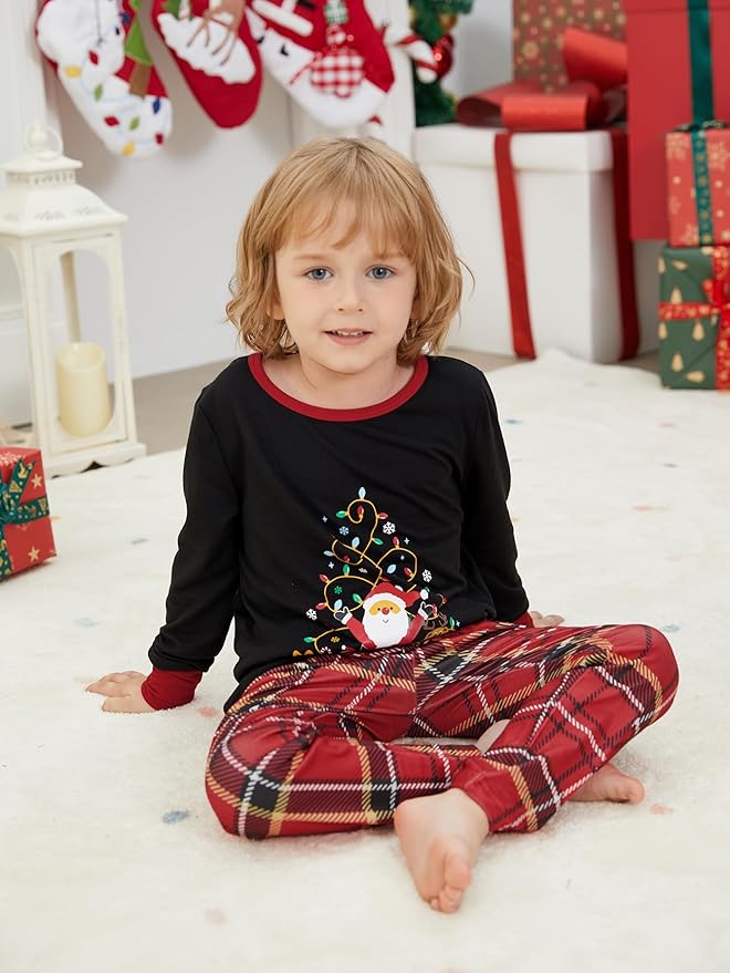 YIJIU Christmas Pajamas Cute Deer Print Long Sleeve Totem PJS Set