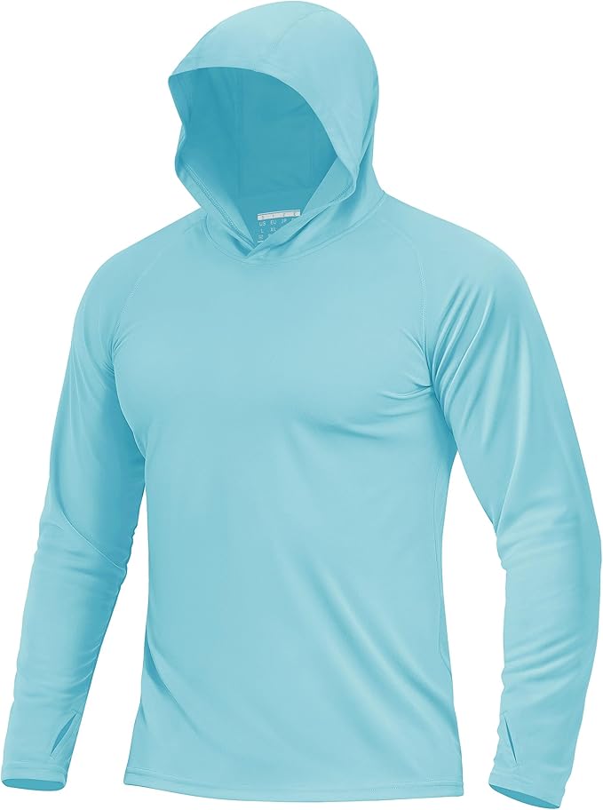 Boladeci Men's UPF 50+ Sun Protection Lightweight Hoodie Shirts Long Sleeve Fishing Shirt SPF UV Hiking Swim