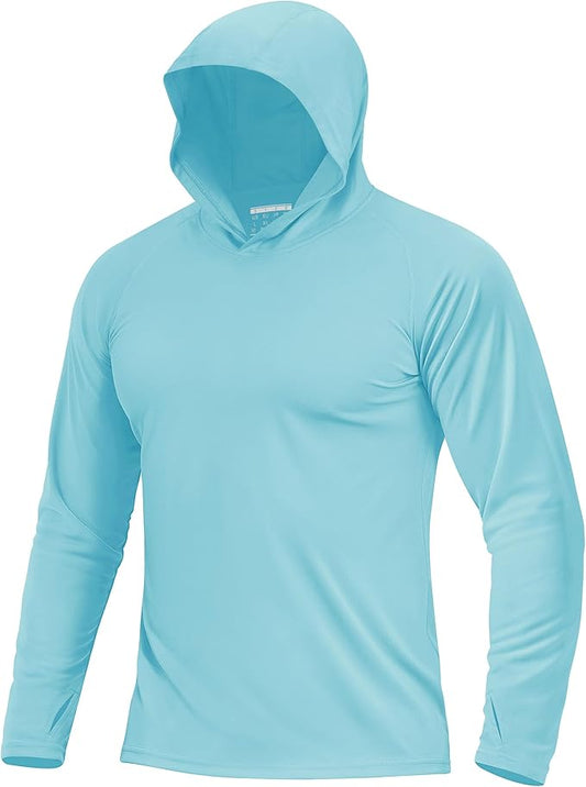 Boladeci Men's UPF 50+ Sun Protection Lightweight Hoodie Shirts Long Sleeve Fishing Shirt SPF UV Hiking Swim