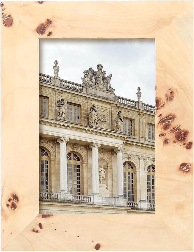 Concepts Set Of 4-4x6 Burl Wood Picture Frames - Natural Wood Finish Picture Frames for Family Photos - Elegant Wallhung Decor in Bulk