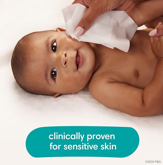 Pampers Baby Wipes Sensitive, Water Based Baby Wipes, Hypoallergenic and Unscented Baby Wipes, 168 Wipes Total (2 Flip-Top Packs)