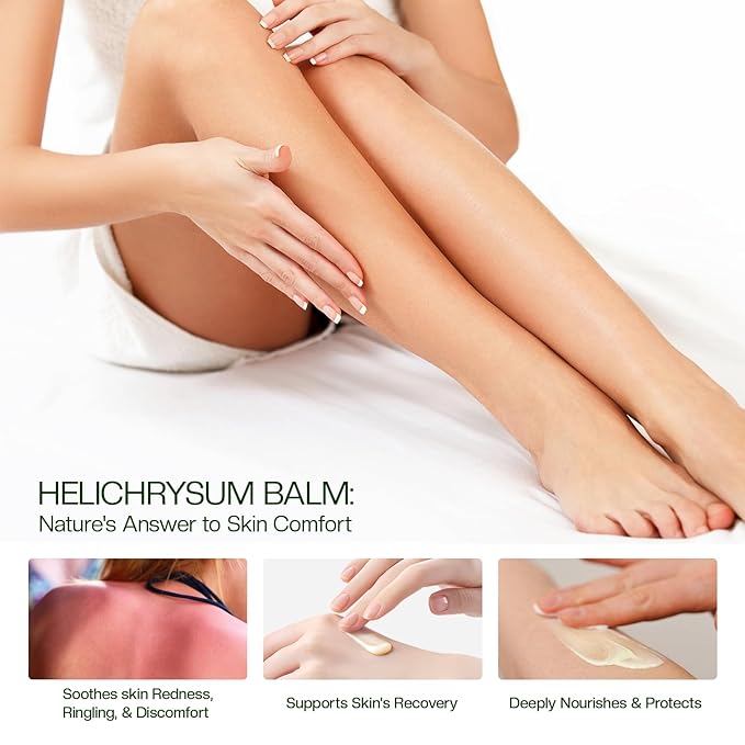 Morovan Helichrysum Balm 1.7 oz: Multi-Purpose Skin Cream for Bruises, Veins, Burns & Redness from Activity & Aging, Promotes Healing & Circulation for Men & Women