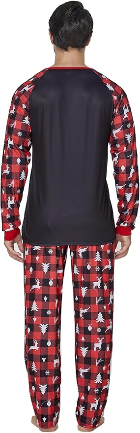 YIJIU Christmas Pajamas Cute Deer Print Long Sleeve Totem PJS Set