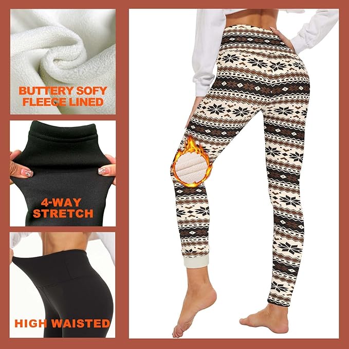 GAYHAY Fleece Lined Leggings for Women – Thick Winter Warm Thermal High Waisted Tummy Control Workout Yoga Pants