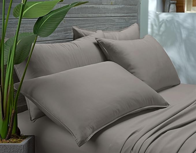 Pure Bamboo Twin XL Sheets, Genuine 100% Organic Viscose Derived from Bamboo Bed Sheet Set, Luxuriously Soft & Cooling, Double Stitching, 2 Year Quality Promise (Twin XL, Graphite)