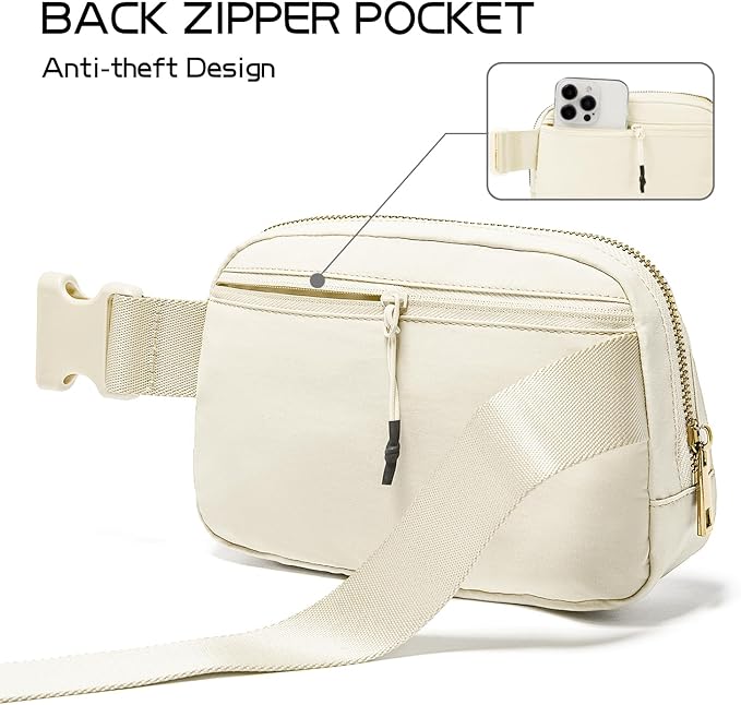 Gitus Gifts for 8 9 10 11 12 Year Old Girls Belt Bag Fanny Pack Crossbody Bags with Initial Letter Patch Cute Stuff Birthday Gifts for Teen Girls Women Personalized Trend Stuff (Ivory-A)