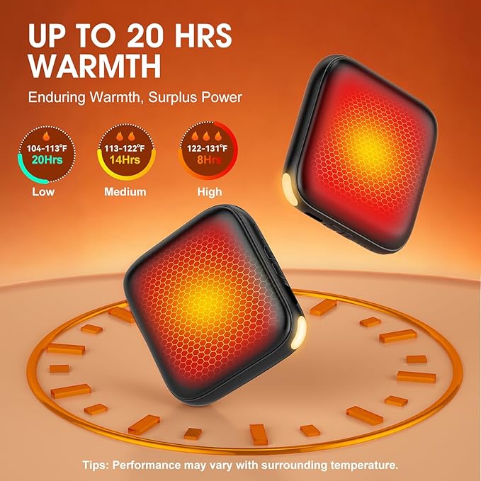 Hand Warmers Rechargeable 2 Pack - 6000mAh 3-Temp Fast Heating Electric Hand Warmers with LED Light, UL Certified Portable Pocket Heater, Hunting Essentials, Gifts for Christmas Men Women Teens