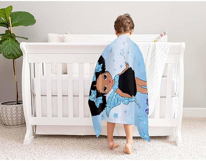 D-Story Personalized Gifts for Boys Girls Customized Blanket with Name Custom Blanket Personalized Flannel Throw Blankets African Style Blanket for Adult Kid Baby Birthday