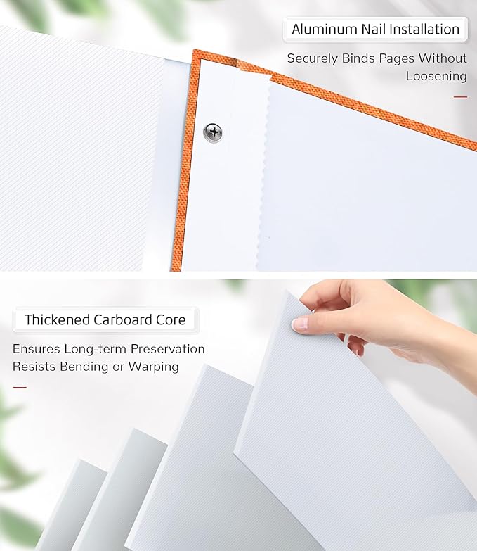 Photo Album Self Adhesive Scrapbook Album for 3x5 4x6 5x7 8x10 Pictures,40 Pages Linen Cover with Display Window DIY Photo Book,Ideal Gifts for Family Travel Wedding Baby