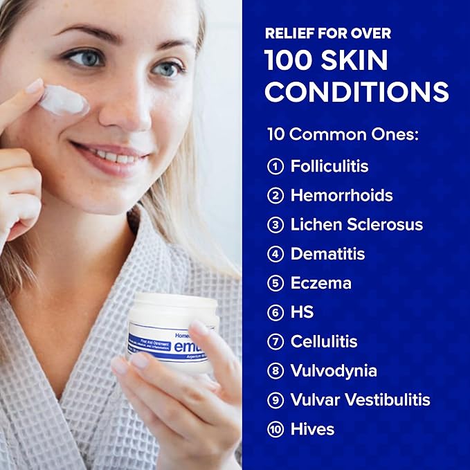 emuaid Ointment for Eczema and Psoriasis Relief, Reduces Itching, Pain, Swelling, Regular Strength Treatment for 100+ Skin Conditions, Steroid and Chemical-Free, Suitable for All Ages, 0.5oz