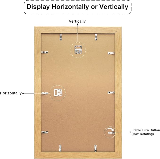 13x21 Picture Frame Display 10 opening 4X6 Picture Frame Collage,Multi Photo Frame with Mat,Plexiglass,Wall Mount Decor,Natural Wood Grain