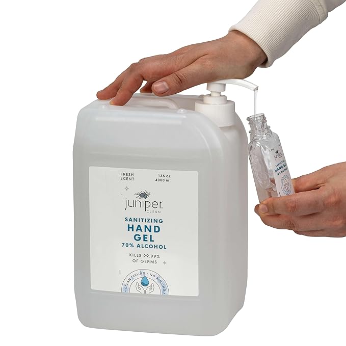 Hand Sanitizer Gel with 70% Alcohol 1.06 Gallon with Pump (Pack of 4)