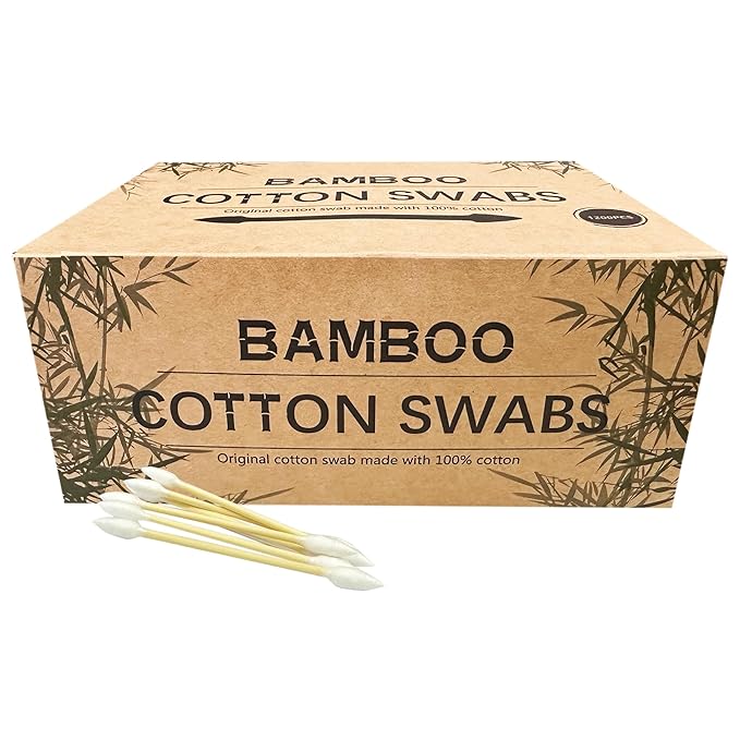 1200pcs Precision Tip Cotton Swabs for Makeup, Bamboo Sticks and Double Pointed