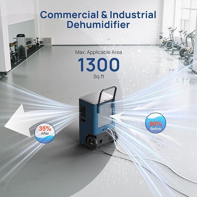 ARGENDON Commercial Dehumidifier with Pump for Basement, 110 Pints Heavy Duty Industrial Dehumidifiers on Wheels with Drain Hose for Water Damage Restoration, Large Room Space, Garage, AUTO Defrost