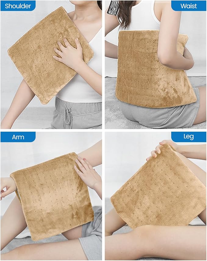 RENPHO Heating Pad for Back Pain & Cramps Relief, Hsa Store Eligible Items, Heat Pad for Knee and Leg, Mothers Day Gifts for Mom Wife, Auto Shut Off, ETL Certified, 12" x24‘’ Light Yellow
