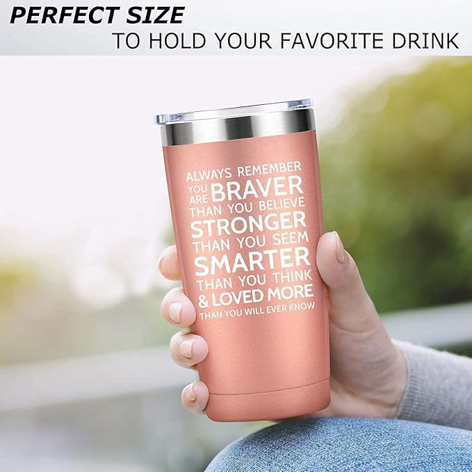 MASGALACC Inspirational Birthday Gift for Women Best Friend - Valentines Day Gifts for Women Sister- Encouragement Motivational 20 Oz Stainless Steel Tumbler Mug