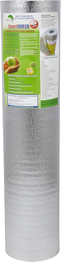 INSULATION MARKETPLACE SmartSHIELD -3mm 48inx25ft ReflectiveINSULATION roll, Foam Core Radiant Barrier, Thermal FoilINSULATION - Engineered Foil