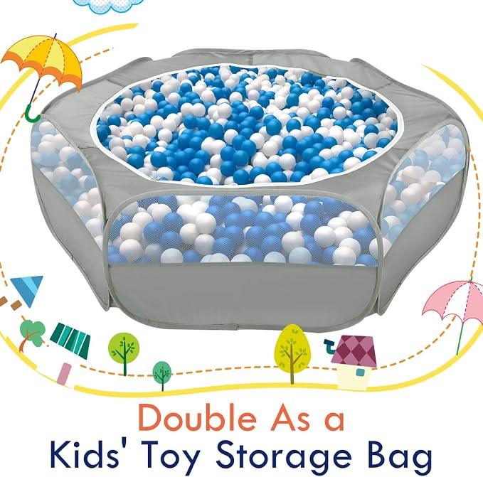 Pawaboo Small Animal Playpen with Zippered Cover,Light Gray | Portable pop-up pet tent for supervised rabbits, guinea pigs, chicks and kittens; water-resistant bottom and 3 metal rods