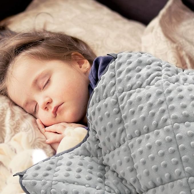 MAXTID Weighted Blanket for Kids Reversible Heavy Blankets Washable Weighted Blanket Design for Boy (Grey 4lbs 36x48 inches)