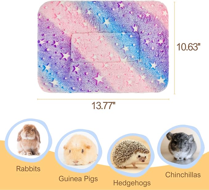 5PCS Guinea Pig Bed, Soft Rabbit Bedding, Fleece Bunny Mat | Warm Plush Cage Liner, Sleeping Blanket for Hamster Ferret Squirrel Hedgehog Rat