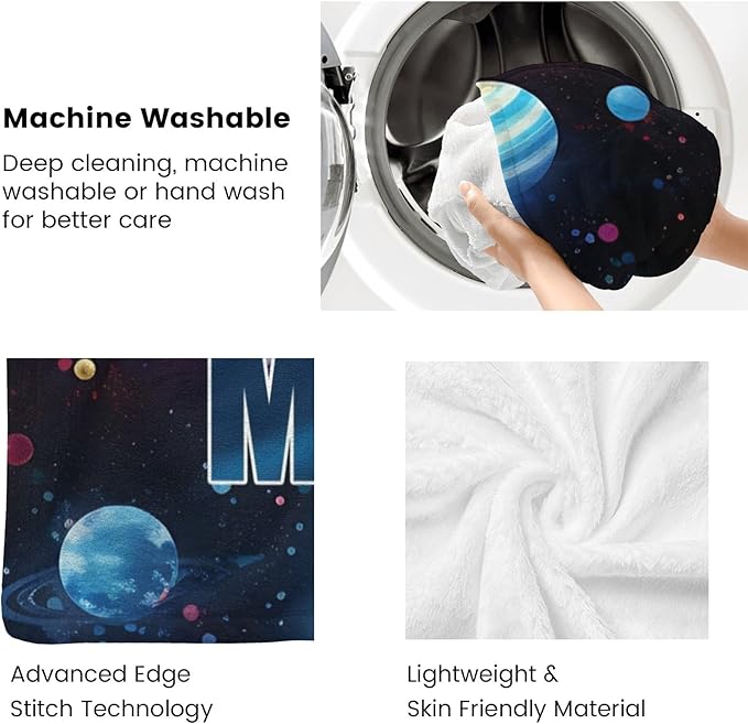 Personalized Astronaut Baby Blanket - Customized Throw Blanket for Babies Kids Adults Birthday Christmas(Astronaut Design)