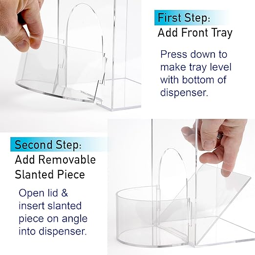 Earplug Holder, Universal Clear Acrylic Storage with Blue Lid for Small Bulk Accessories - Finger Cots, Hairnets, Laundry Dishwasher Pods, Packets, Beard Covers, Condiments & Candy