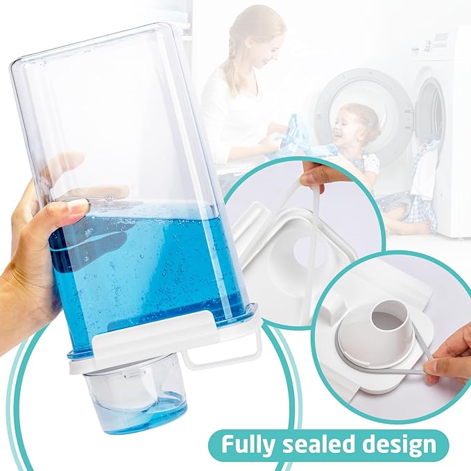 Laundry Detergent Dispenser-2 Pack, 78 oz Detergent Dispenser with 4 Removable Labels, Laundry Soap Dispenser for Laundry Room Organization and Storage, BPA Free & PET Plastic Clear