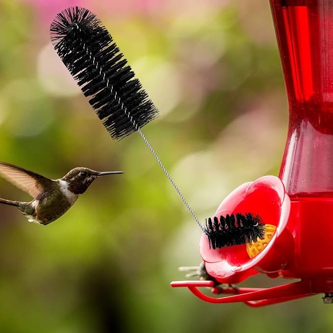 Hummingbird Feeder Cleaning Brush 19 Pieces 3 Size Mini Nylon Double Headed 2 in 1 Hummingbird Brush Hard to Reach Places Tiny Cleaning Kit(Black)