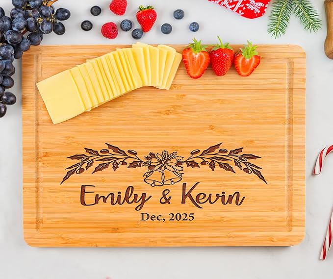 Personalized Cutting Board for Christmas 2025 Gifts, Custom Engraved Wood Cutting Board for Housewarming, Anniversary, New Home, Wedding, Engagement, Christmas Good Gift Idea for Couple, Parent, Women