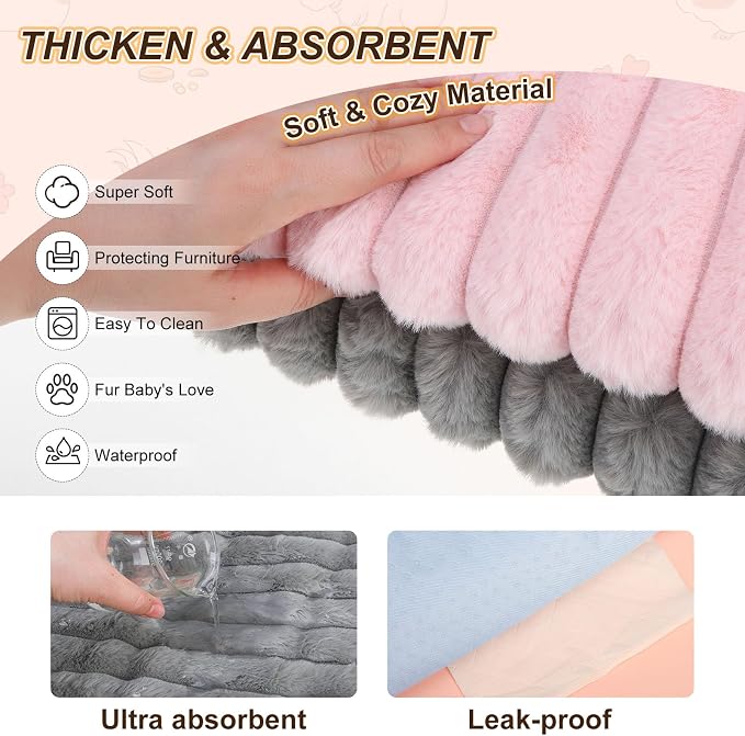 BEAUTYZOO 2Pack Guinea Pig Cage Liners, Washable Fleece Cage Bedding 16x24 | Super Absorbent,Leakproof 3-Layer, Non-Slip Backing, Soft Fleece Surface,for Small Animals Rabbit Hamster Rat, 2Pack 16"x24"