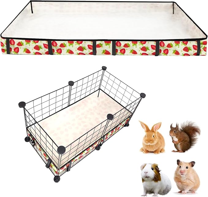Guinea Pig Cage Liner，Washable Waterproof Oxford Cloth Cage Liners for Small Animals,Hamster Chinchilla Hedgehog Rabbit and Other Small Animals Not Include Cage(12x24 inches)