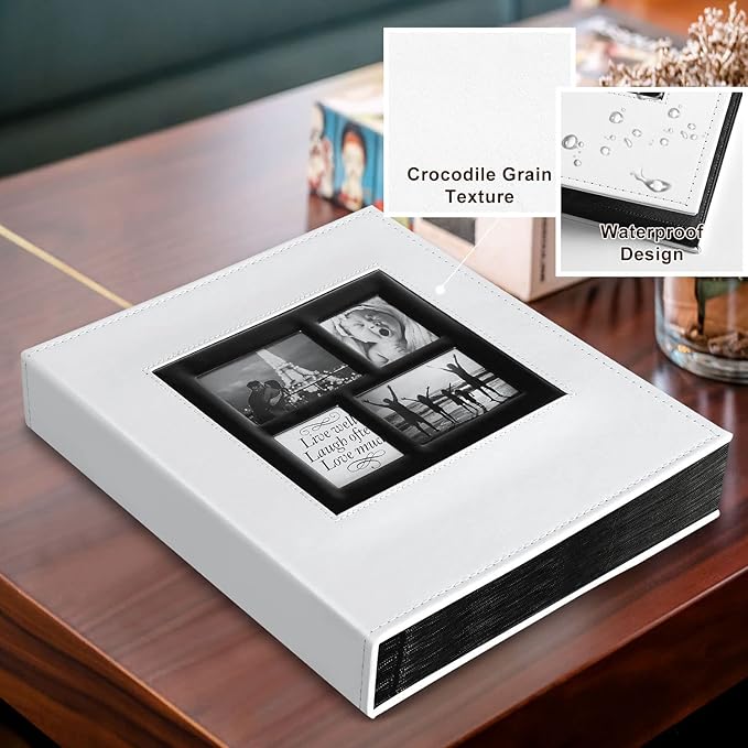 Ywlake Photo Album 4x6 500 Pockets Photos, Extra Large Capacity Family Wedding Picture Albums Holds 500 Horizontal and Vertical Photos White