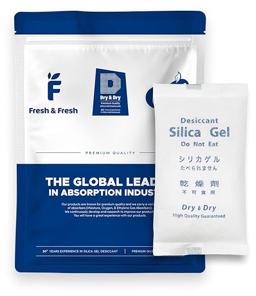 Dry & Dry 500 Gram [10 Packets] Silica Gel Packets Desiccants, Silica Packets - Rechargeable Silica Gel Packs, Desiccants Packets, Silica Gel