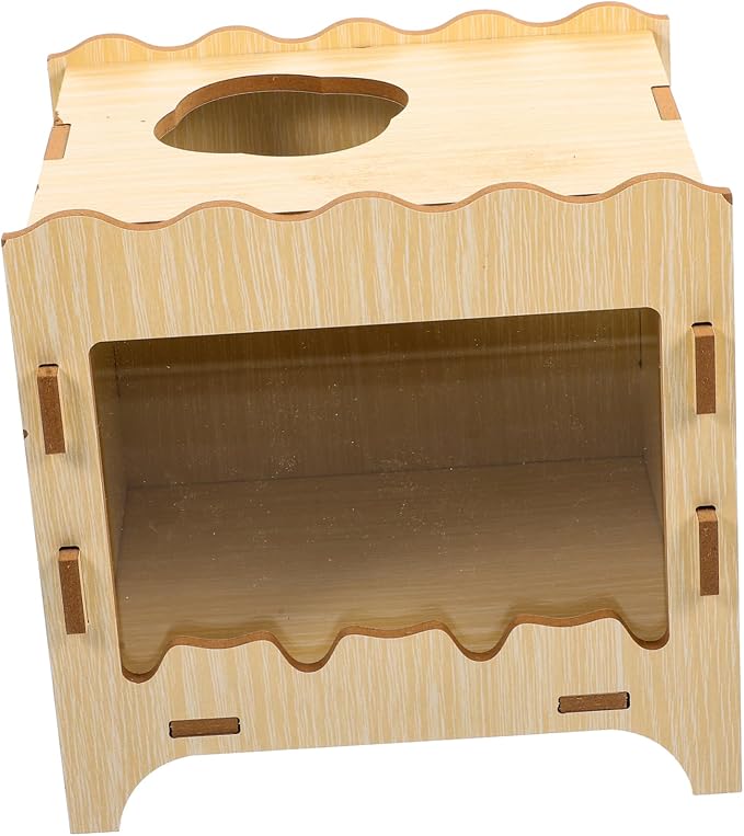 SUPVOX Hamster Digging Box Toy Wooden Nest Thick Bedding Creative Hideout for Small Pets Fun Hamster Plaything for Cage Accessories